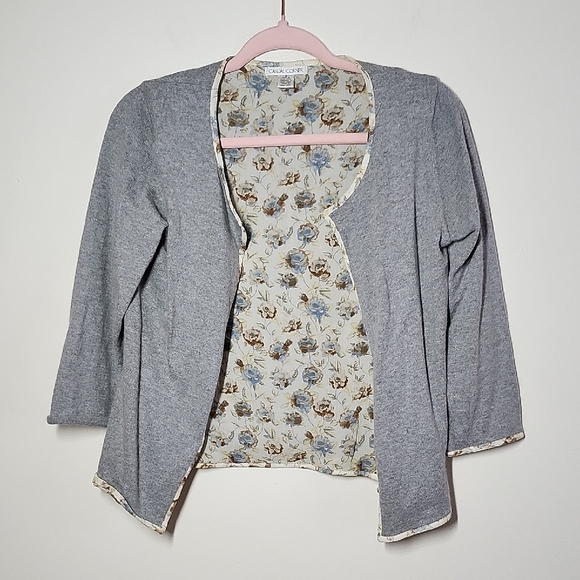 Vintage Casual Corner Open Front Silk Lined Angora Blend Gray Cardigan Small - Picture 1 of 7